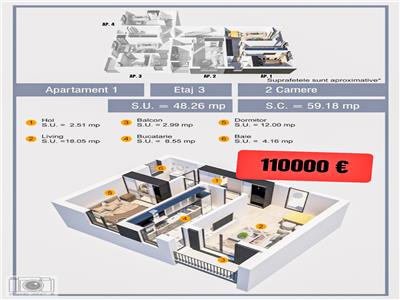 Ap. 2 camere, 48 mp, 0% COMISION, Str. Dezrobirii, Sector 6